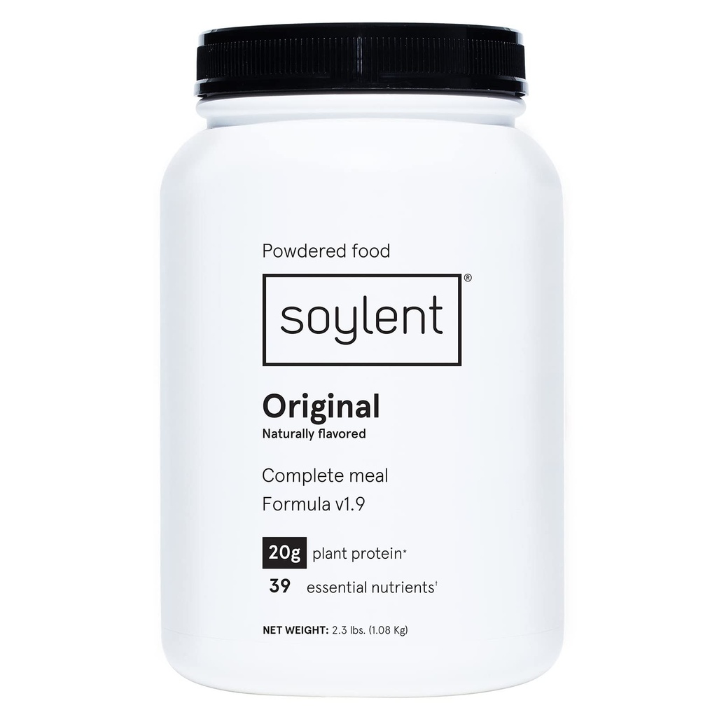 Soylent Complete Nutition Meal Replacement Protein Powder, Original - Plant Based Vegan Protein, 39 Esculity Nutrients - 36.8oz