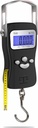 AWS Digital Lullation Scale, Fish Weighing Scale 110lb / 50kg - Die- Cast Metal Construction, Built- in Tape Measure, Hook & Handle - for Travel, Fishing, Argery, Hunting, Outdoor (Black)