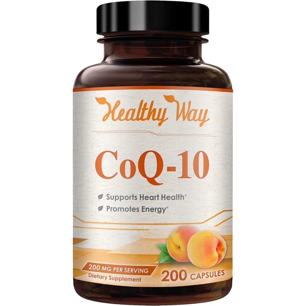 Koenzim Q10 200mg CoQ10 Tambahan -Setelah Daily CoQ10 200 Powsules untuk Kesehatan Jantung, Antioksidant & Energy Dukungan -Non-GMO, Absorpsi Quick Ubiquinone Q10 (Single)