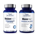 1MD Nemetrition MoveMD & VisionMD Joint Dukung & Eye Care - Collagen, Hyaluronic Acid, Astaxanthin, OptiLot Lutein, Alaxanthin