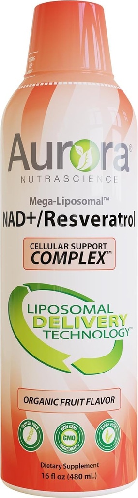 Vida Lifecience Lipomal NAD + Liquid Suplement with Resveratrol - 32 Servings - Supports Cellular Energy & Metabolic Fungsi - Vegan, Gluten- Free, Non-GMO