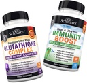 Kompleks Glutathione dengan Ekstrak Thistle Milk, Vitamin C & Quercetin + 17- in- 1 Suplemen Senjata Kedelapan dengan Elderberry C, Echinacea & Zinc - Promes Liver & Imune Dukungan