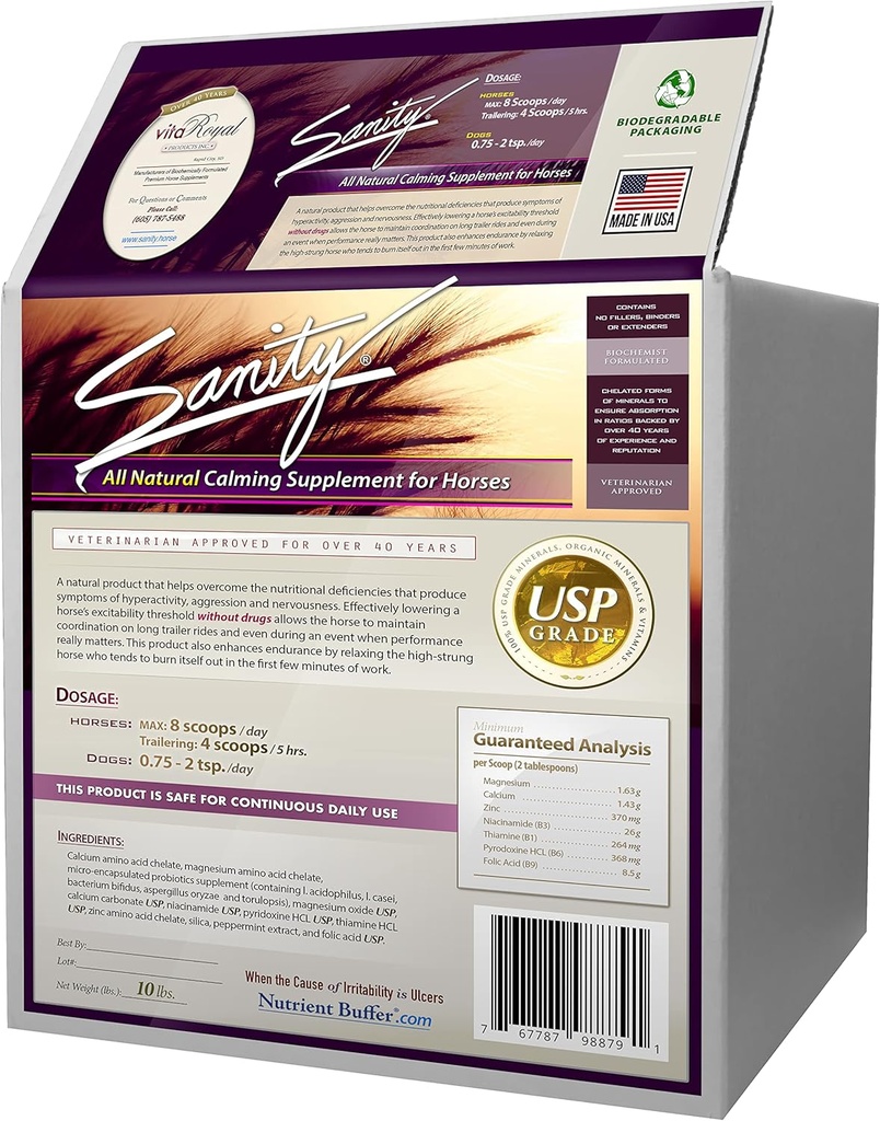 Sanity - Equine Behavioral Calming Foine Acid, Nicinum, Peppermint & More