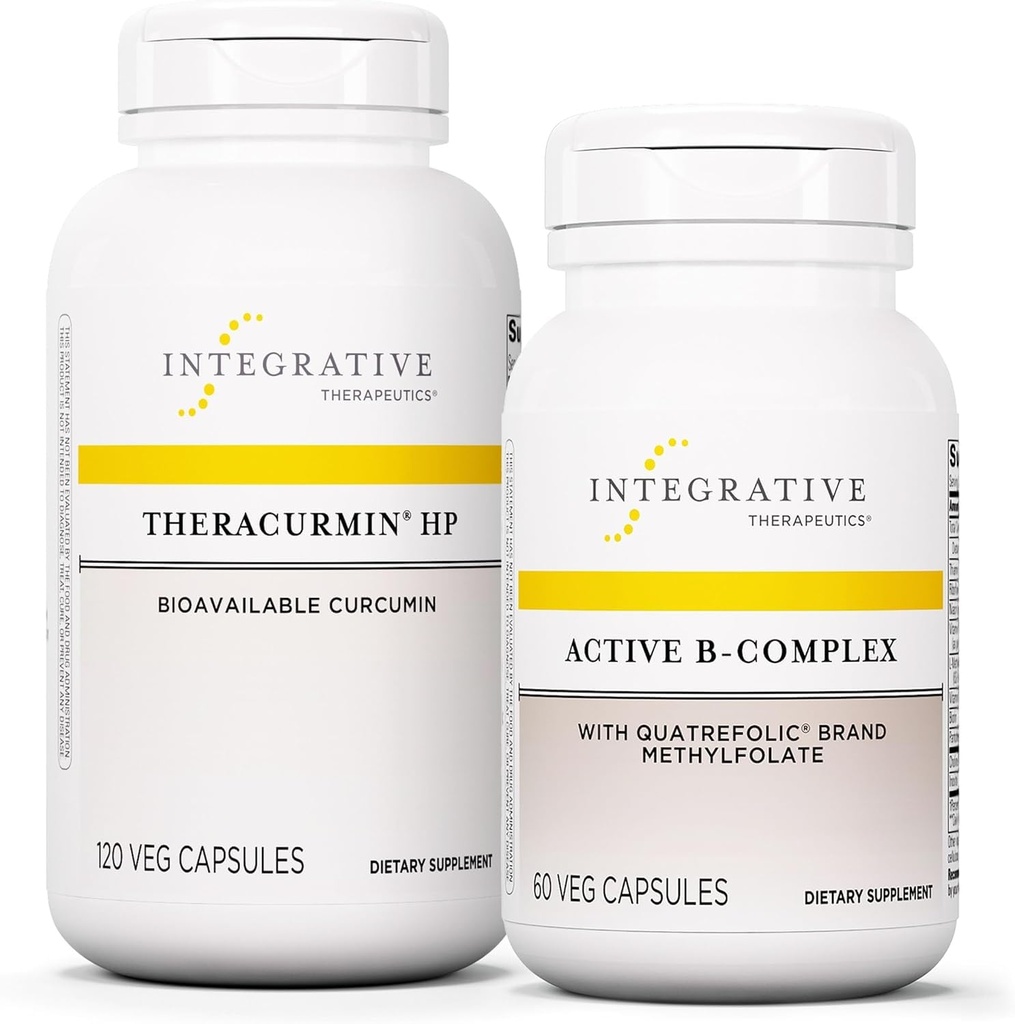 Terpadu Therapeutics Bundle dengan Kompleks B- Aktif 60 Capsules & Theracurmin HP, 120 Kapsul - Kompleks B- Aktif untuk Mendukung Energi Metabolisme * - Theracumin Itu 27x Lebih Bioavaable *