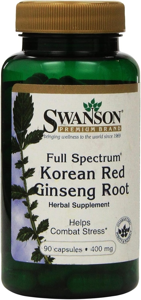 Swanson Premium Full- Spectrum Korea Red Ginseng Root 400 mg 90 Caps - Paket Dua