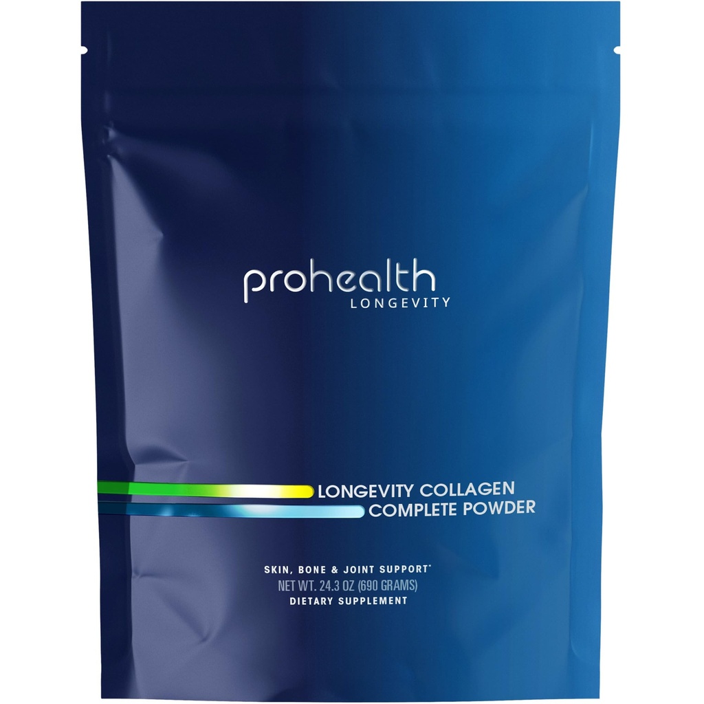 Prohealth Umur-panjang Kolagen Peptides Powder - bagi Orang Lebih dari 40. 20g Multi Collagen. 2g Pro- Collagen. Acid Hyaluronic. Tipe I, II, III, V, X untuk Joints, Bones, Hair, Skin, Muscles, Gut - 30 Servis