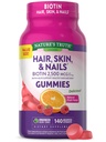 Nature 's Truth Hair, Skin, dan Nails Gummies 124; dengan Biotin 124; 140 Count Average 124; Buah Flavor 126; Vegan, Non-GMO dan Gluten Vitamin Gratis untuk Pria dan Perempuan