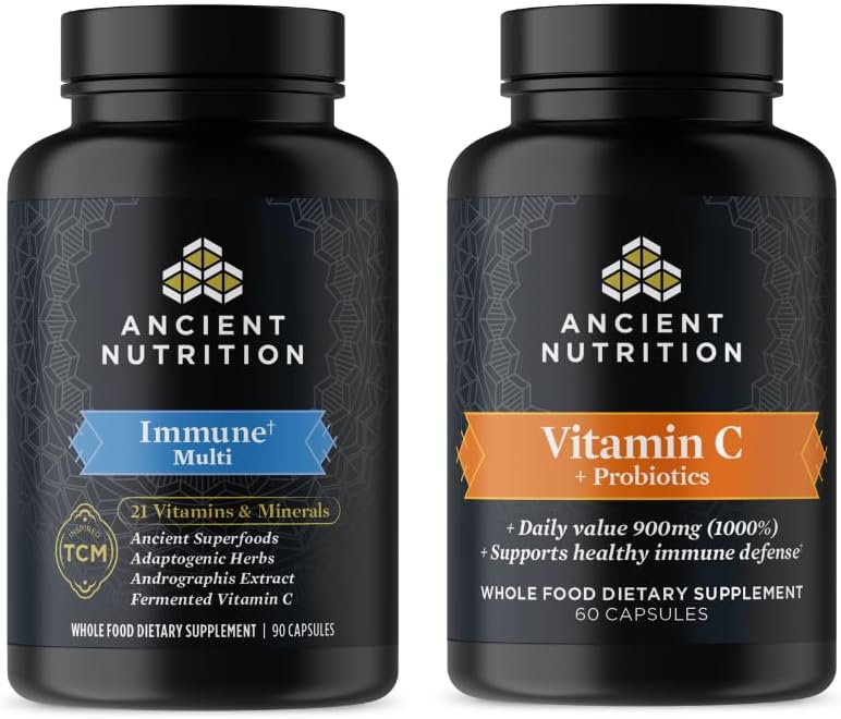 Kapsul Ammune Nutrition Kuno, 90 Count + Vitamin C + Propiel Capsules, 60 Cacah