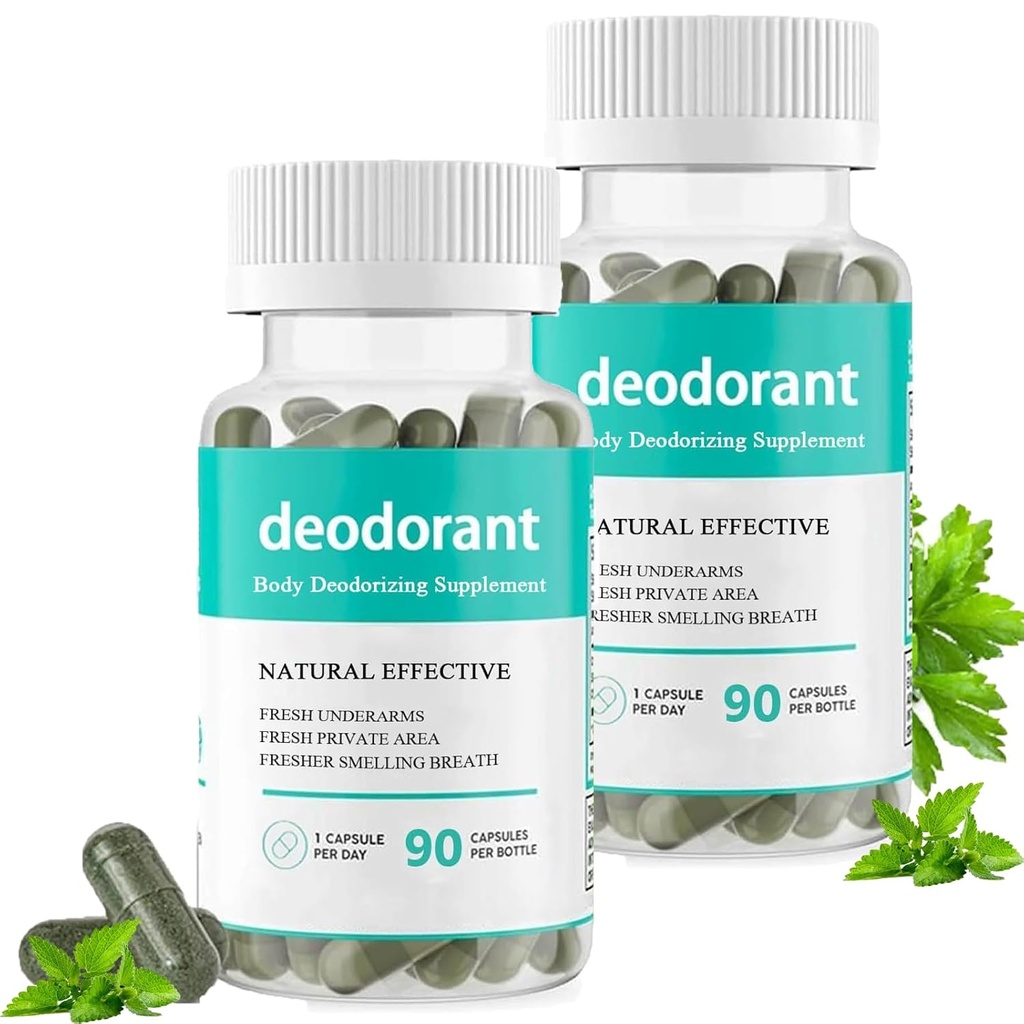 Suplemen Deodorizing Tubuh Ngeres Kapsules Deodoran Tubuh Katup untuk Detox, Divalry, Gut Kesehatan, Skin Dukungan 90 Kapsul (2)