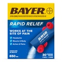Bayer Relief Pawder Pack with Aspirin & Caffeine, Dissolcable Fast Acting Pain Relief for Headache, Muscle and Body Pain, Raspberry Flavor (Packaging mungkin bervariasi), Pack of 3 x 10 Count