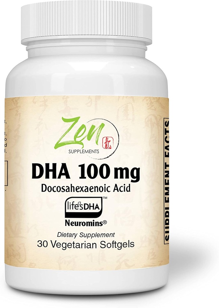 Suplemen Zen - Neuromins DHA 100 Mg - Vegan & Algae Sourced DHA Suplement Eye Health, Heart Health, dan Optimal Wellness 30- Vexcaps