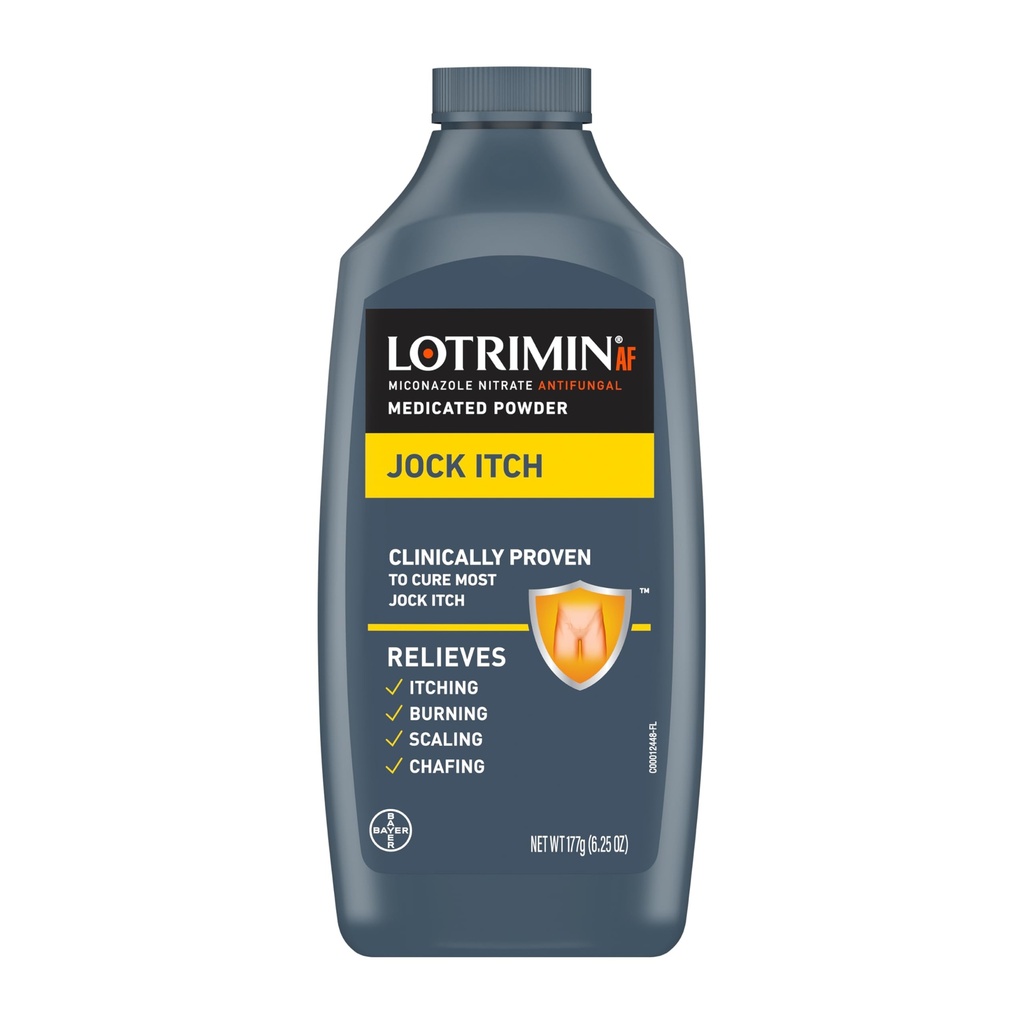 Lotrimin Antifungal Jock Itch Powder with Miconazole Nitrate, Jock Itch Treatment for Men, Women, and Kids Over The Age of 2, 6.25 oz Bottle