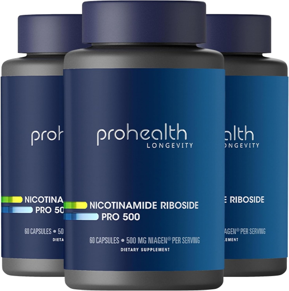 ProHealth Nicotinamide Riboside Pro 500. Dipatenkan NR Niagen 500mg plus 250mg TMG. NAD + Supplemen Boosts NAD +. NR Suplemen Proven dalam 300 Studies. 30 Pelayan (3 Pack)