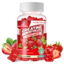 Cretine Monohydrate Gummies Complex for Men & Women -Advanced Formula W / L-Taurine + Vitamin B12, Supplemen Gula Chewable, 90 Strawberry Gummies