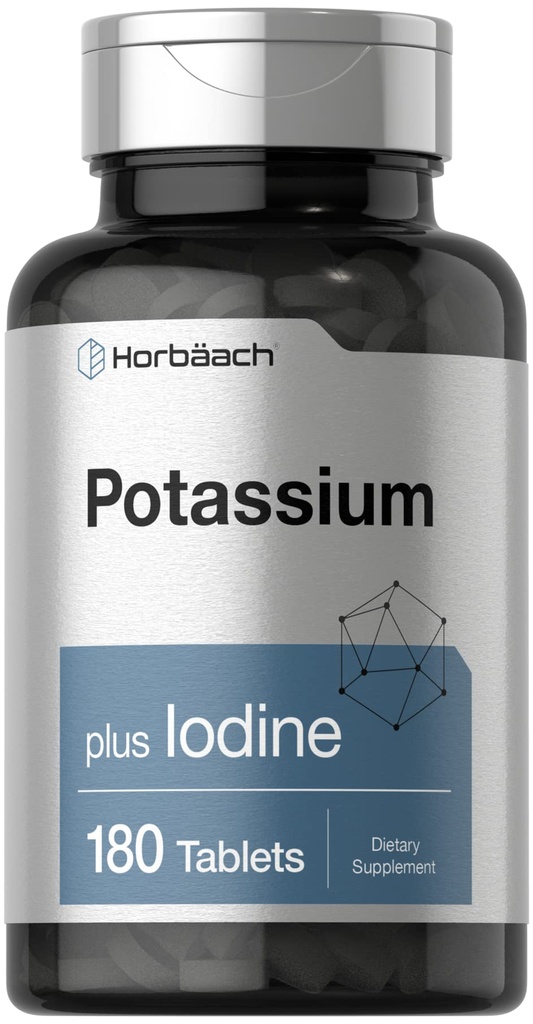 Horbach Potasium Chloride Tambahan 124; Ditambah Iodin 124; 180 tablet Vegetarian 124; Non-GMO dan Gluten Bebas