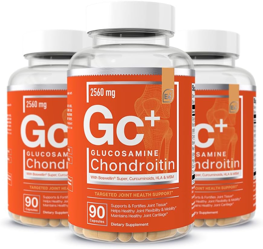 Elemen Terdekat Glucosamin Chondroitin MSM Boswellia Serrata Akuni Bersama-sama Mendukung Tambahan Antioksidant - 270 Kapsul (3 Pack)