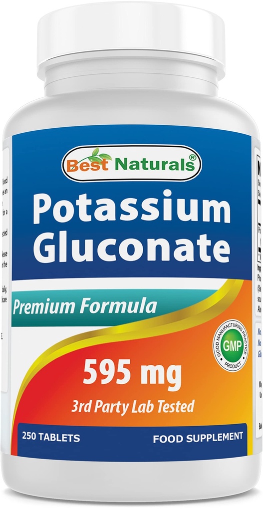 Tambahan Gluconate Potasium Terbaik 595 Mg Tablet, 250Count