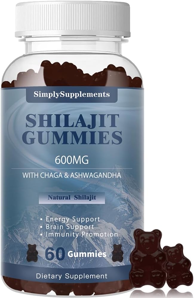 Shilajit Gummies with Ashwagandha and Chaga for Men & Women