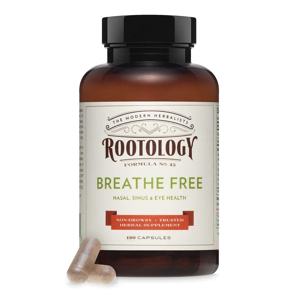 Rootologi Napas Bebas Alami Nasal dan Bantuan Sinus Akting, Non-Drowsy - 120 Kapsul...