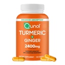 Quhol Turmeric Curcumin dengan Black Pepper & Ginger, 2400mg Turmeric Extract dengan 95% Curcuminoid, Suplemen Kekuatan Ekstra, Kepadatan Absorpsi, Tambahan Dukungan Gabungan, Cacah 105