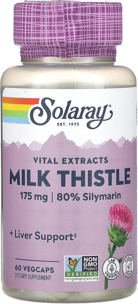 Solaray Milk Thistle Extract Suplement, 175mg, 60 Count