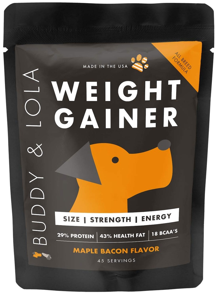 Buddy & Lola Dog Weight Gainer - Persediaan Anjing untuk Weight Gain - Buin Anjing Protien untuk Max Muscle Builder, Tambahan Calorie Tinggi untuk Semua Anjing & Breeds Inc Bully. Pro Food Topper-Made in The USA