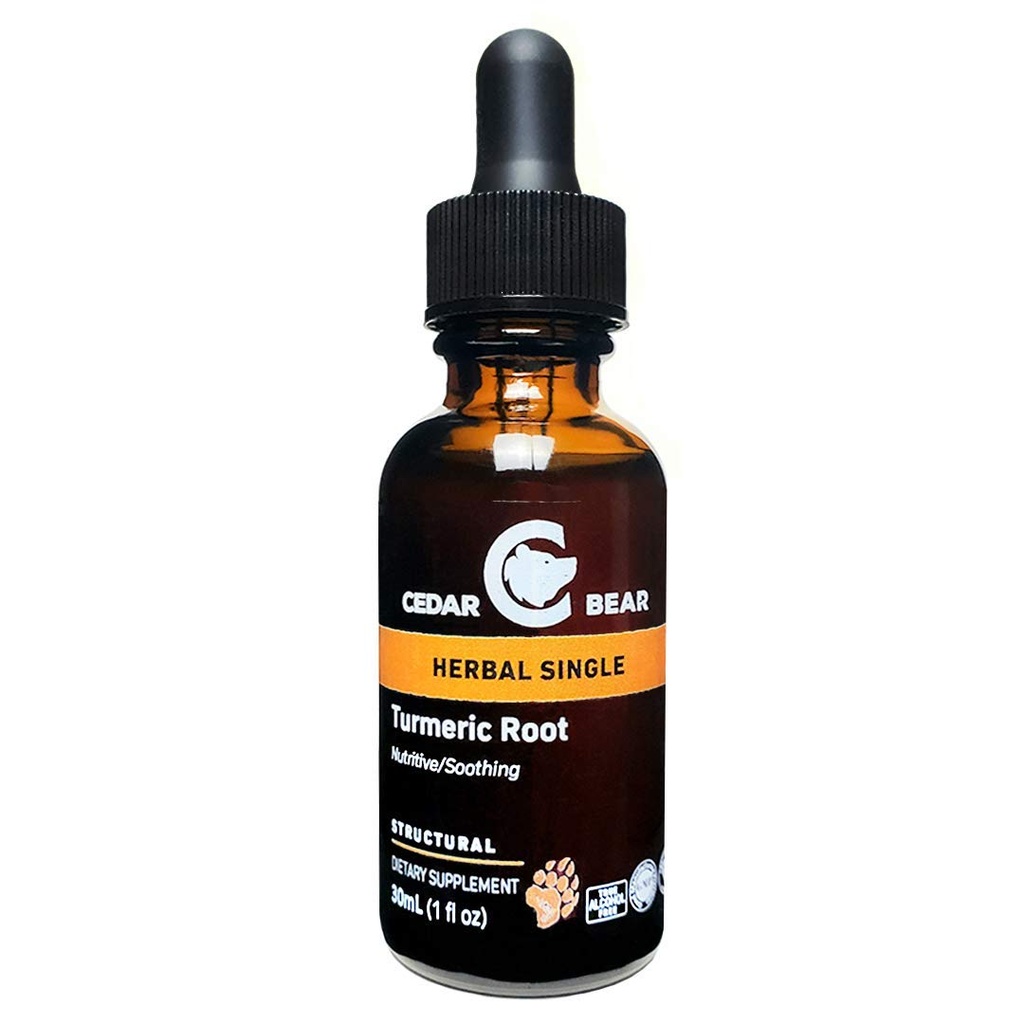 Cedar Bear Turmeric Root (Curcuma Longa) Cair Herbal Suplement That Supports Healthy Cellular Activity, and Stimulates Immune Fungsi 1 Fl Oz