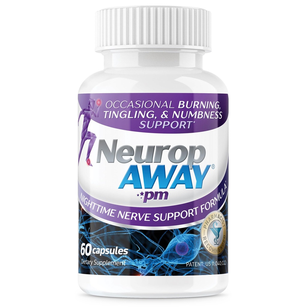 Neuropoaway Nerve Dukung PM, dengan R-Alpha Lipoic Acid untuk Membantu Menyediakan Relief Nerve di Little as 5 Days, Acetyl-L-Carnitine, Theanine, Melonulin, dan Methylcobalamin, 60 Capsules