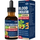 Sirkulasi Darah Kuda Chestnut Extract Liquid Drops, Castano de Indias y Diosmina para la Circulacion y Varices, Nitric Oxide Suplemen Darah, Tekanan & Heart Health.2 oz