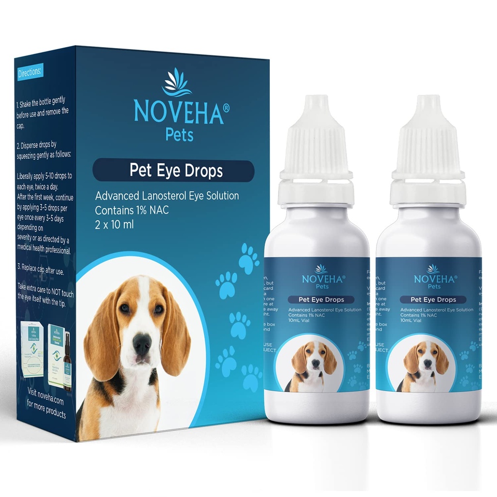 NOVEHA Pet Drops 126; Advanced Lanosterol Solution + NAC (2 x 10 mL)