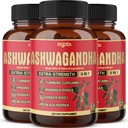 3 Packs 60 Capsules - Ashwagandha Tambahan 5200mg - 5in1 dengan Ginger, Turmeric, Rhodiola Rosea & Black Pepper - Stamina & Dukungan Kesehatan Tubuh - 6- Bulan Suppply