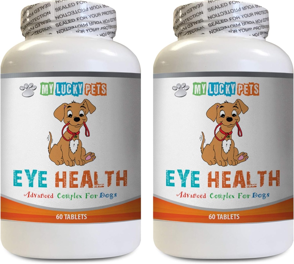 Suplemen Mata Anjing - Kesehatan Mata Anjing - Formula Lanjutan - Manfaat Vision - Dukungan Ammune - DogVitamin Heart - 2 Botol (120 Treats)
