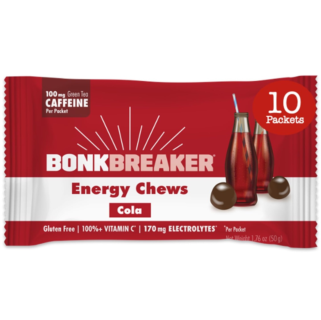 Pembuatan Energi Bonk Breaker, Dairy- Bebas, Gluten- Ingreasi Bebas untuk Menyediakan Energi Cepat dan Fokus, 1 kotak 10 Paket, Cola