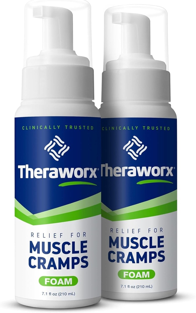 Relief Theraworx untuk Kram Otot Foam-Akting Spasm Otot, Soreness Kaki dengan Magnesium Sulfate - 7.1 oz - 2 Cacah