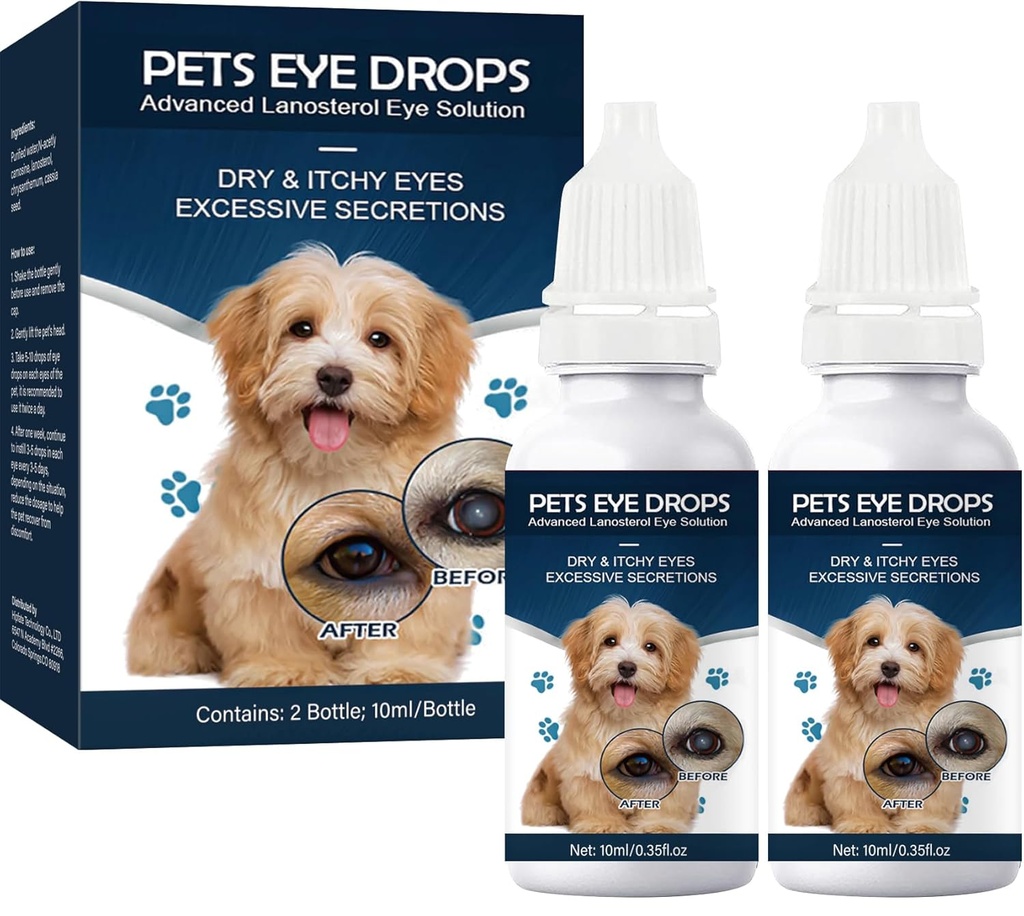 Cataract Drops for Dogs, Dog Eye Drops, Improve Vision Clarity, Improve Eye Vision and Cataract (2 x 10 mL)