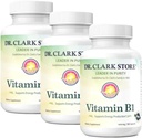 Peralatan Dr. Clark Store Vitamin B1 Thiamine 500mg -Thiamine B1 Suplemen untuk Sistem Gugup Kesehatan & Energi Metabolisme, Gluten- Bebas, Dairy Free - 100 Gelatin Capsules 3Pack