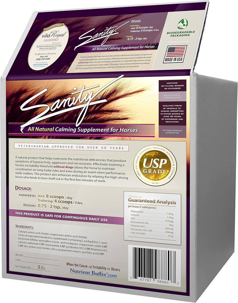 Sanity - Equine Behavioral Calming Foine Acid, Nicinum, Peppermint & More