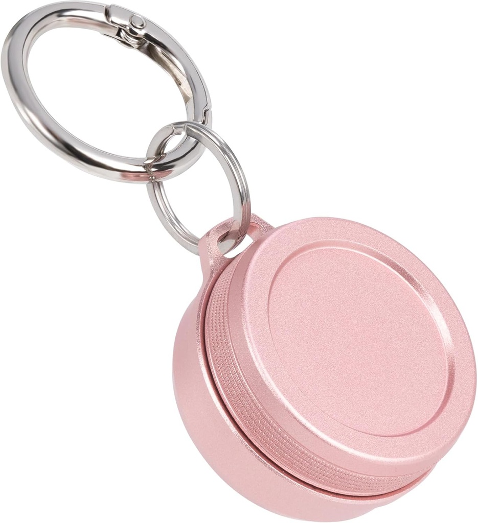 Daily Metal Carrying Case - Portabel Keychain Pill, Kontainer pil Perjalanan Kecil Walet untuk Coins Earplugs, Compatible with Loop, Eargasm & Vibes, Compact Mini Purse Pill Box (Pink)