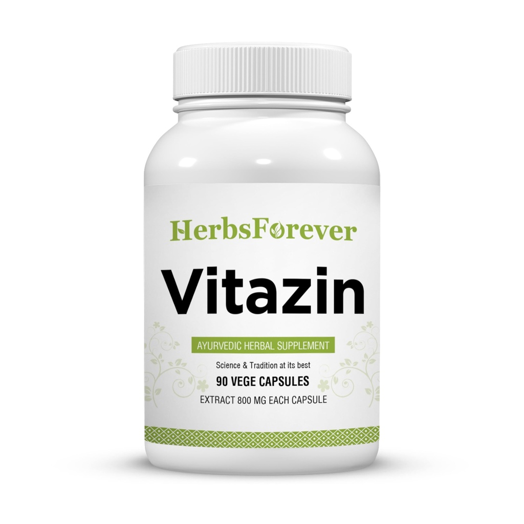 Herbsforever Vitazin Capsules Ayurvedic Herbal Supplement Energy & Performance Menyediakan Fisik dan Mental Power 90 Vege Capsules 800 Mg