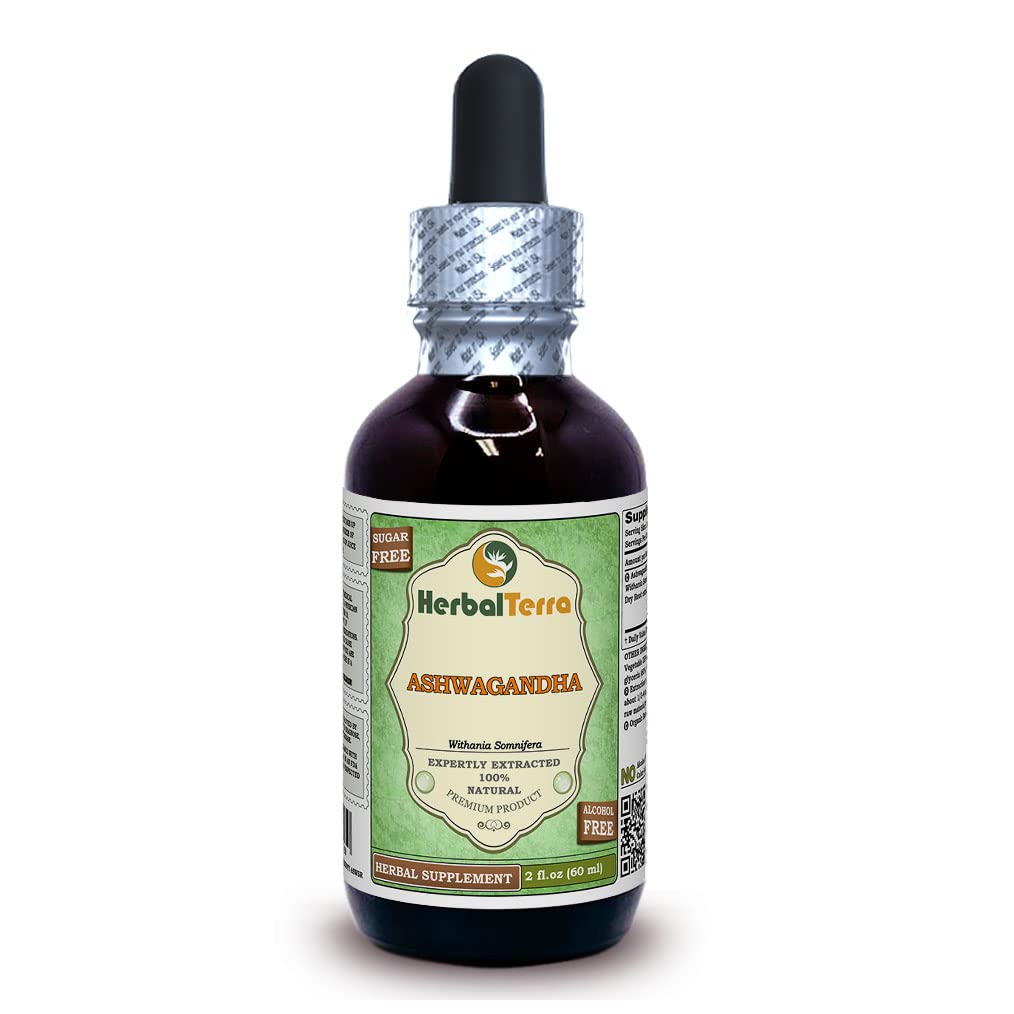 Ashwagandha (Wittania Somnifera) Glycerite, Organic Dried Root Alcohol- Free Liquid Extract 2 oz