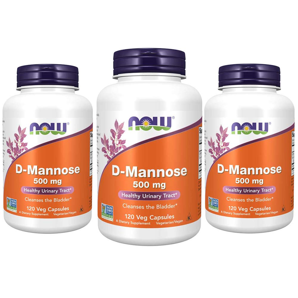 Sekarang Suplemen Makanan, D-Mannose 500 mg, Proyek Non- GMO Diverifikasi, Uliner Tract *, 120 Capsules Veg (Paket 3)