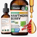 BIO KRAUTER ® Hawthorne Berry Supplement-Murni Vegan Hawthorn Berry Liquid Drops 655 mg per Serving 2 Fl.Oz 28 Days of Supply - Digunakan untuk Overall Dukung & Daily Wellness - Alkohol & Sugar Free