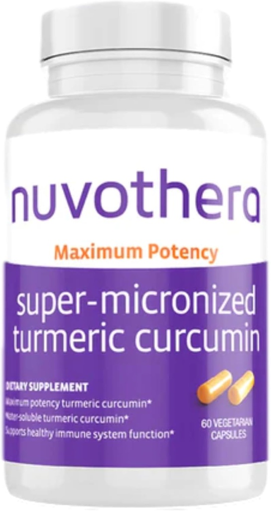 Nuthera Super- Micronized Turmunic Curcumin Capsules 1 - Bulan Absorpsi Rapid Rapid, Seluruh Root, None-GMO, Supports Bersama, Skin, Gut Kesehatan & Antioksidants (60 Capsules)