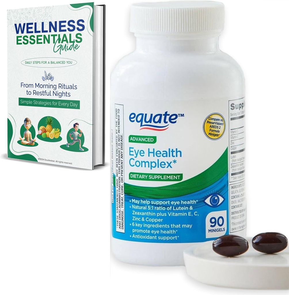 Advanced Eye Health Minigels 90 Count, Carotenoid Blend with Lutein & lexanthin + Vitamin E, C, Zinc dan Copper (45 Days Supply)