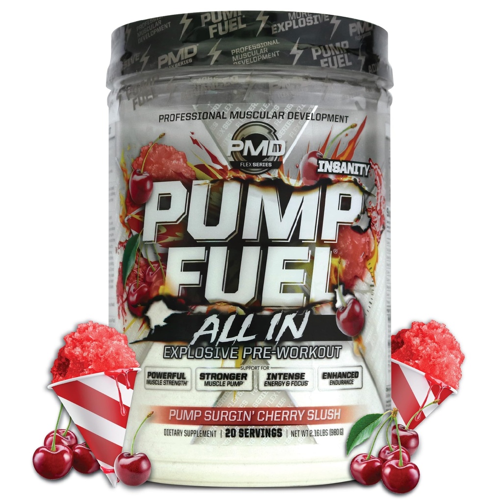 PMD Sports Pump Fuel All in Insanity, Ultimate Pre Workout Popder & Muscle, Maximum Energy, Focus, Endurance