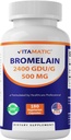 Tambahan Vitamin Bromelain 500mg - 2400 GDU / g - 180 Kapsul