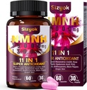 Suplemen NMNH (Dihidronicotinamide Mononucleotide) 600mg NAD Tambahan dengan Resveratrol, CoQ10, Biotin & Hyaluronic Acid 124; Dukung Energi Sel, Metabolisme & Skin Wellness, 60 Capsules 124.