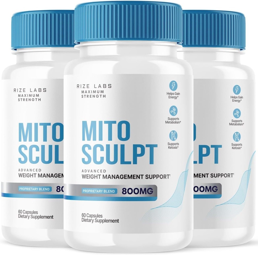 Rize Labs MitoSculpt W8 Los Pills - Scupt Your Ideal Body Anda dengan MitoSculpt Advanced Formula Capsules, Suplemen untuk Mengubah Mobilized Stateed Fat for Fuel (180 Capsules) (Paket 3)