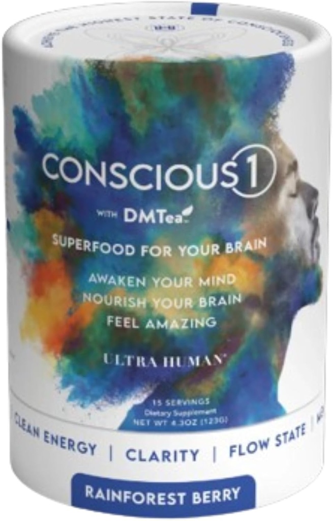 Ultra Human Consclous1 - Fokus Boosting Superfood Blend - Rainforest Berry - 30 Pelayan (Paket 1)