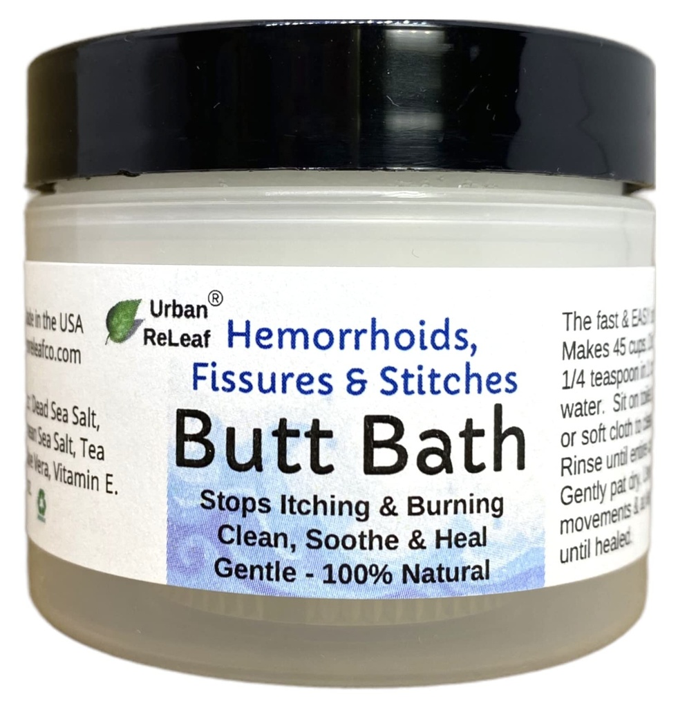 Urban ReLeaf Butt Bath! Hamperhoids, Fescers & Stitches. Membantu gatal & Membakar. Bersih, Soothe & Tenang. The Easy Sitz Bath! Quast Relief! Garam Laut Lembut Soak. Lembut, Efektif, 100% Natural